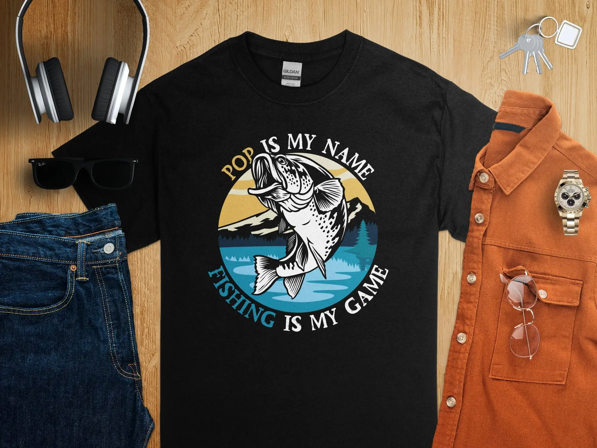 Outdoor Adventure Names - Koszulka dla miłośnika wędkarstwa Pop is