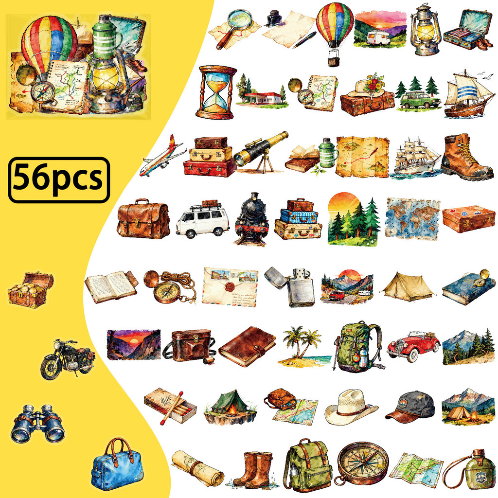 Outdoor Adventure Stores - 56 szt. Przezroczyste naklejki PET w